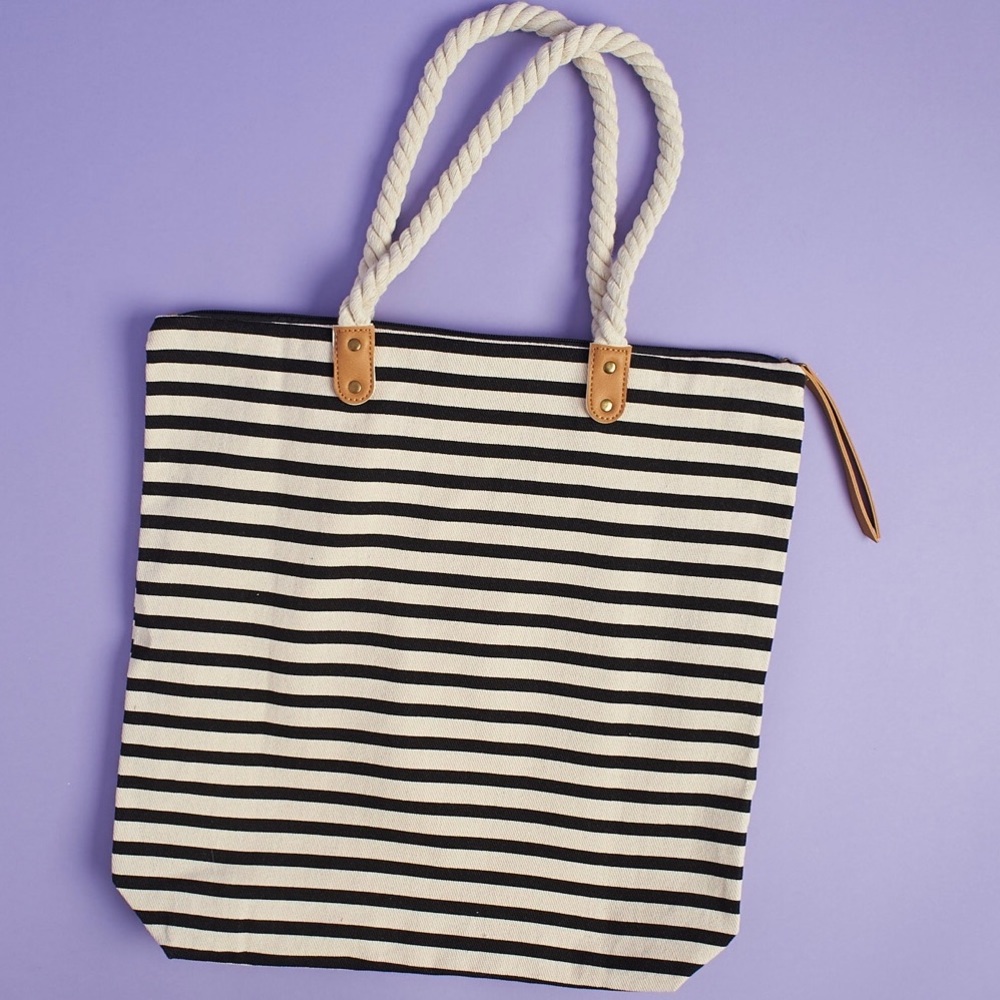 NWT summer & rose navy striped tote